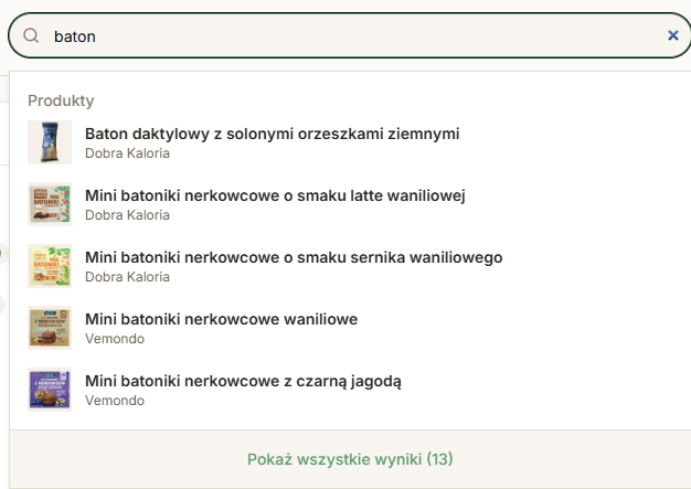 PlantBase - Bar wyszukiwania desktop